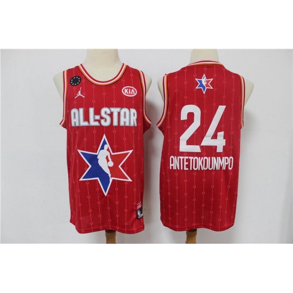 Limited Edition Men's Bucks #24 Giannis Red Basketball Jersey