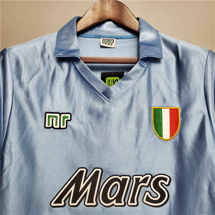 9091 Napoli Retro Football Shirt Home Blue Soccer Shirt - Official