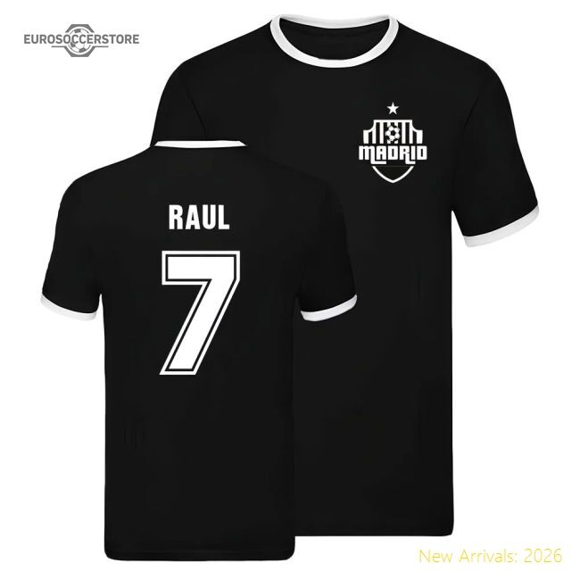 Real Madrid Ringer T-shirt (raul 7) - Supporter Edition
