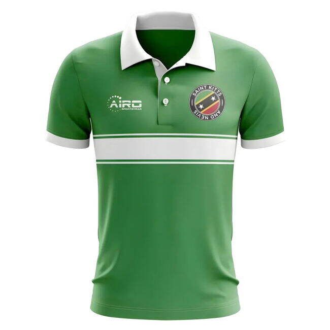 Saint Kitts and Nevis Concept Stripe Polo Shirt (Green)