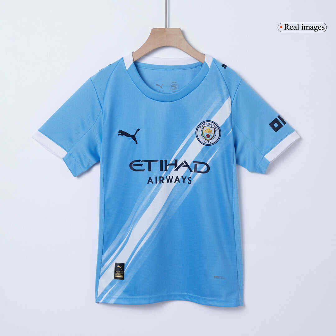 Manchester City Home Kids Soccer Jerseys Full Kit 2025/26