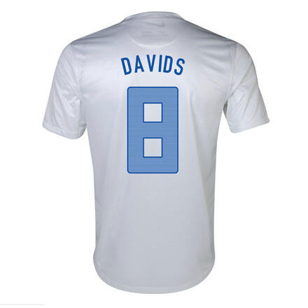 2013 Netherlands 8 Davids Away White Jersey Shirt - Official Replica