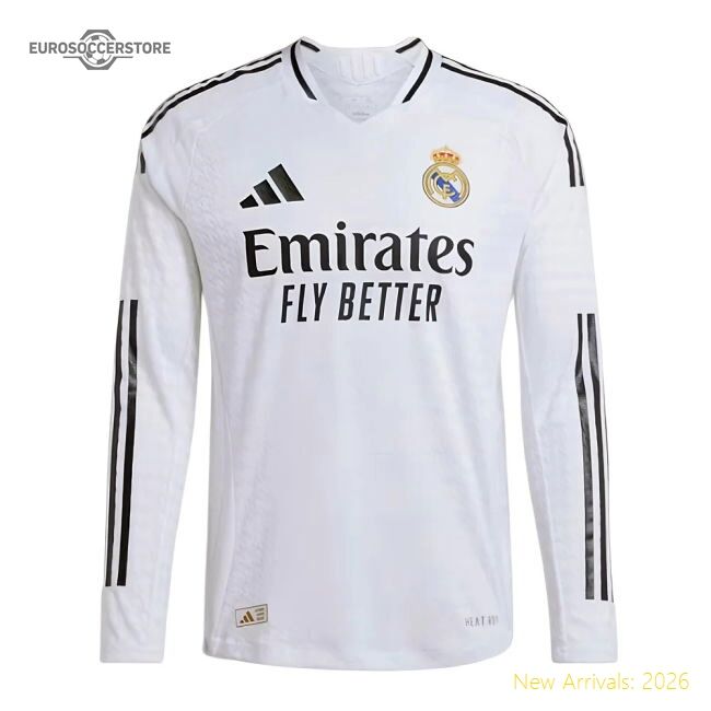 2024-2025 Real Madrid Authentic Long Sleeve Home Jersey (vini Jr 7)