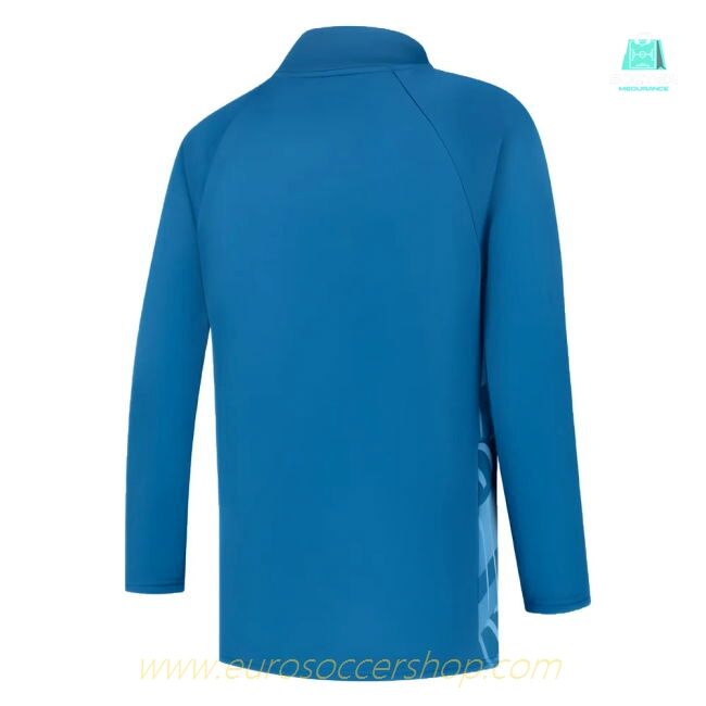 2023-2024 Man City Pre-Match LS Sweat Top (Lake Blue) - Kids