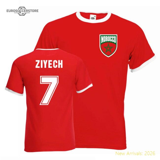 First-class Hakim Ziyech Atlas Lions Ringer Tee (red) - Talented Squad