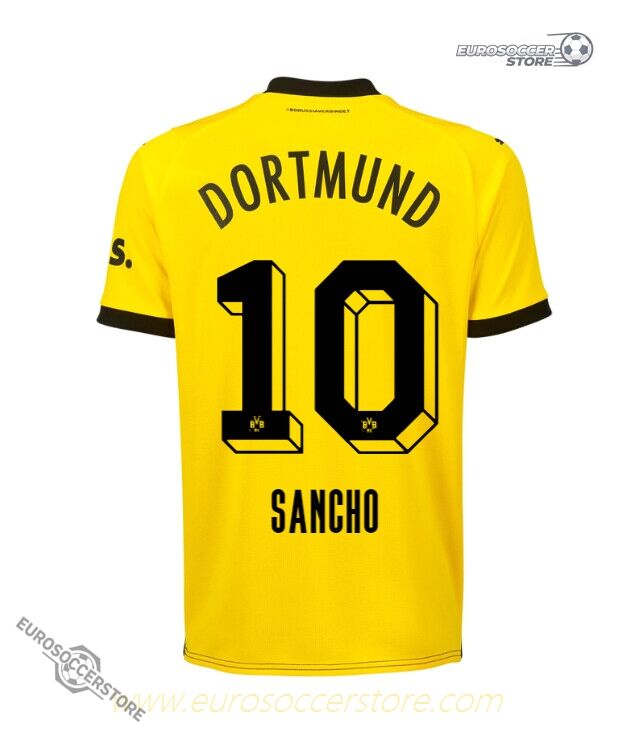 Borussia Dortmund's 23-24 Home Jersey, featuring Sancho and the number 10