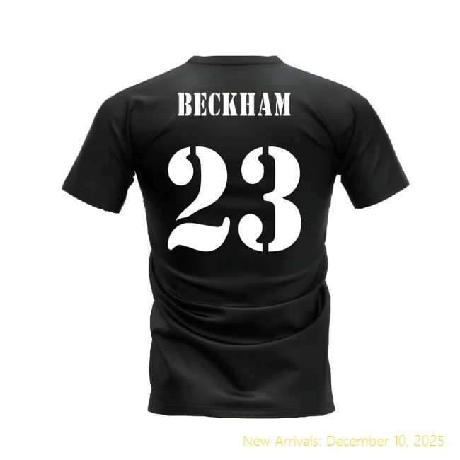 Real Madrid 2002-2003 RM Retro Premium Shirt T-shirt (Black) (BECKHAM