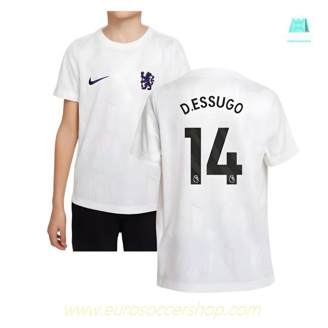 2025-2026 Chelsea Pre-Match Shirt (White) - Kids (D.Essugo 14)