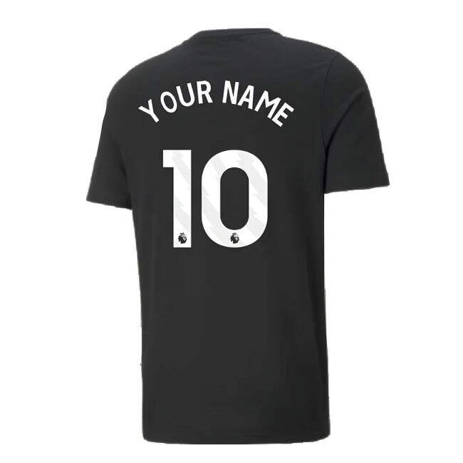 2024-2025 Man City ESS Tee (Black) - Kids (Your Name)