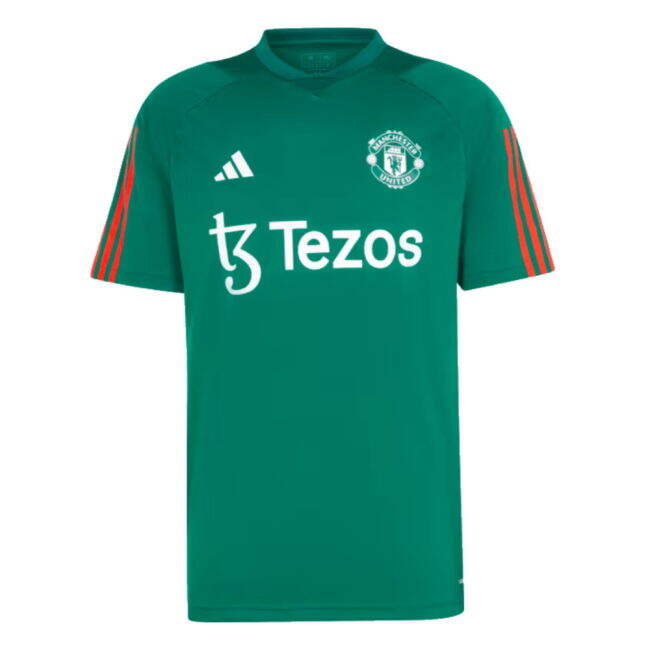 Trendy Man Utd 2023-2024 Man Utd Training Shirt (Green) (Mainoo 37)...