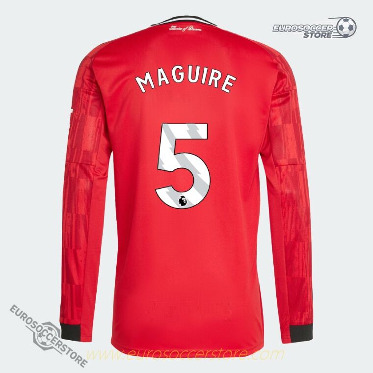 Manchester United 25-26 Season Home Long Sleeve MAGUIRE 5 Football Jersey