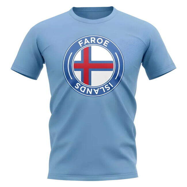 Faroe Islands Football Badge T-Shirt (Sky)