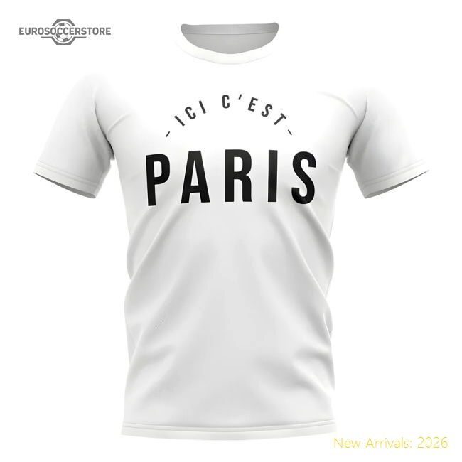 Supporter Professional-Grade Messi Ici C\'Est Paris T-Shirt (White)