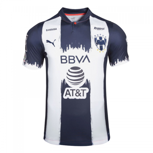Monterrey 20-21 Home White Black Soccer Jersey Shirt - Official