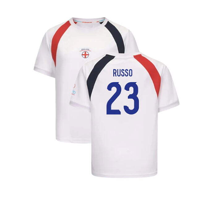 2025 England WEC Poly T-Shirt (White) - Kids (RUSSO 23)