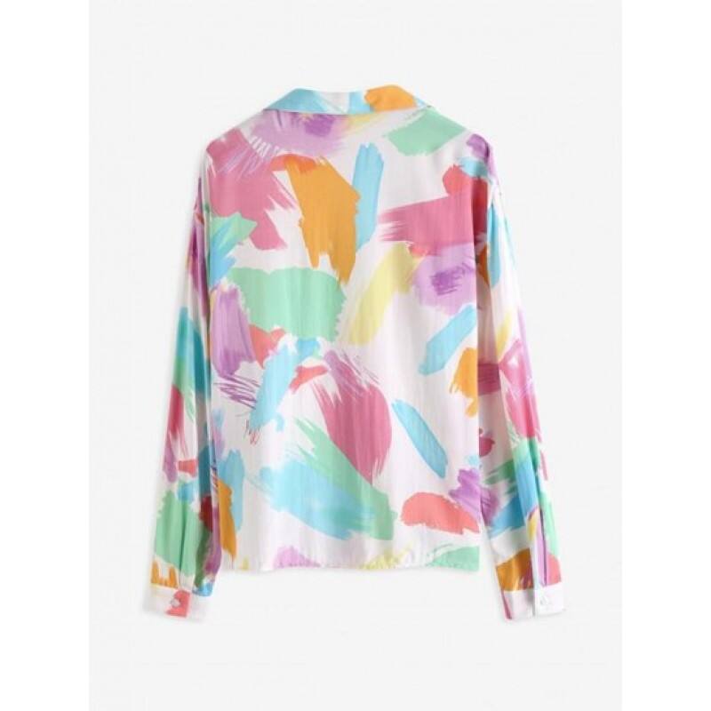 Painting Drop Shoulder Pocket Shirt DE9664