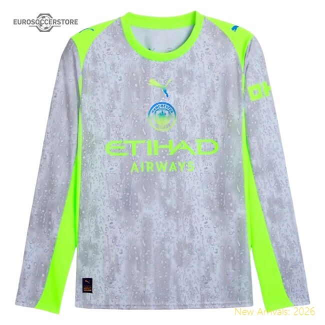 Official 2025-2026 Man City Long Sleeve Third Shirt (haaland 9)