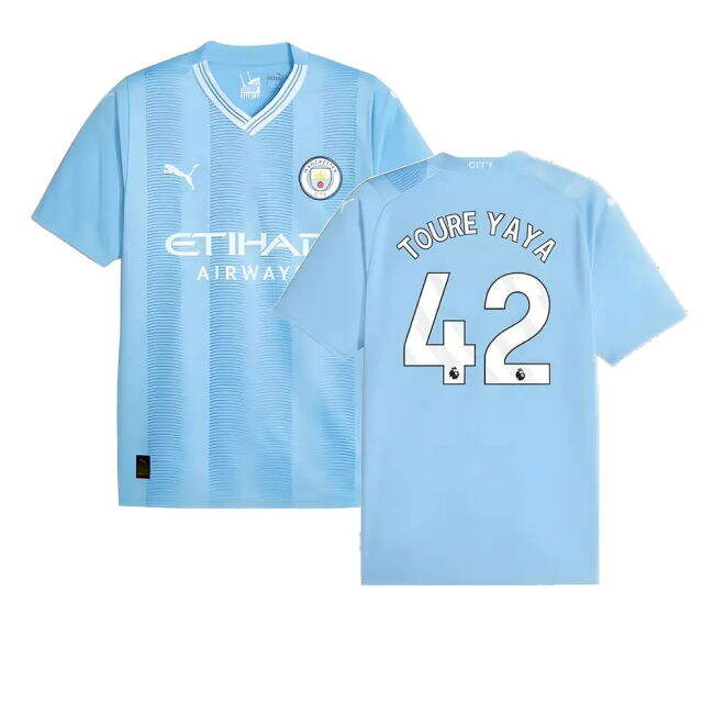 Genuine Man City YAYA 42 2023 2023-2024 Man City Home Shirt (TOURE ...