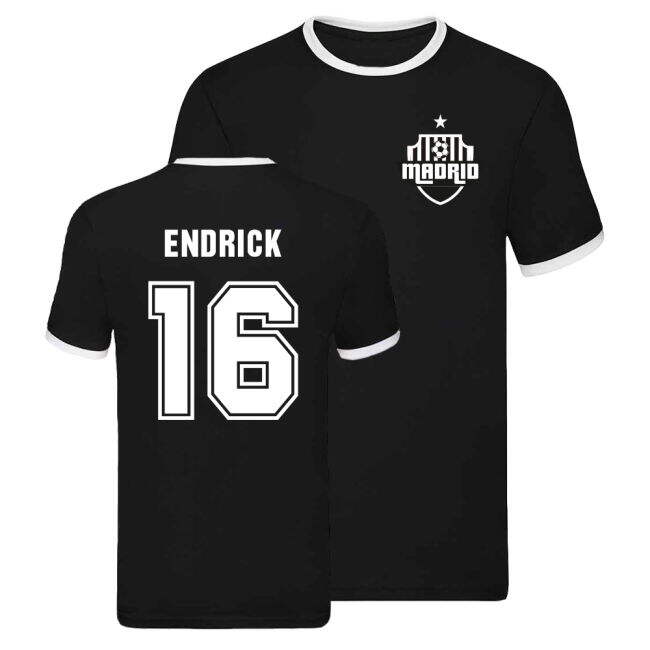 Real Madrid Ringer T-shirt (Endrick 16) Jersey - New - Game- Trendy