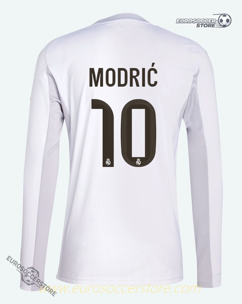 Real Madrid Home Long Sleeve Jersey 25-26 with Modrić 10