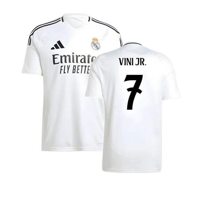 2024-2025 RM Home Football Shirt (Vini Jr. 7) Stretch Fabric