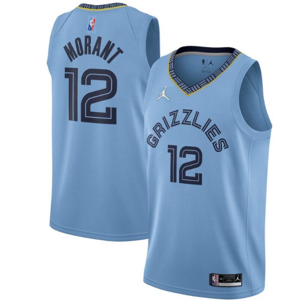 Collector's Item Top-Grade Men's Grizzlies #12 Ja Blue Basketball Jersey