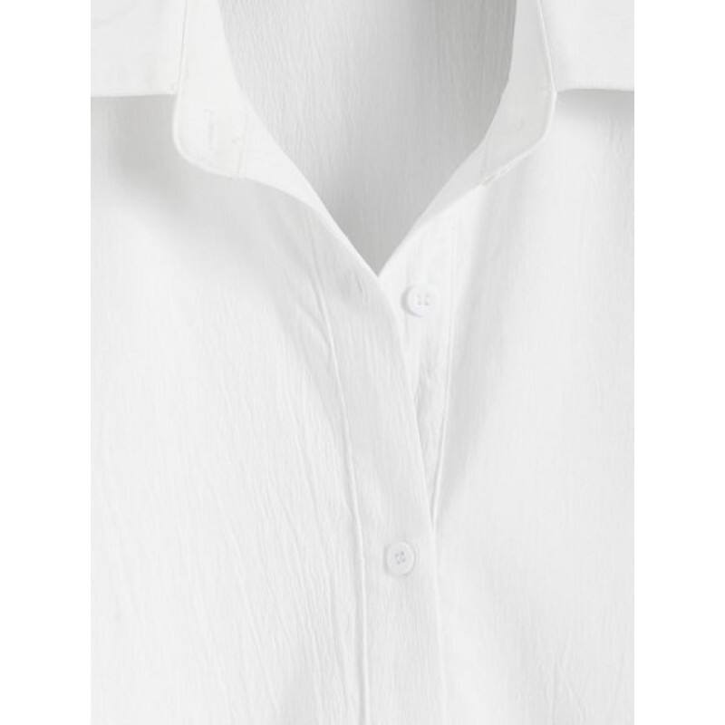 Solid Oversized Button Down Shirt VO6766