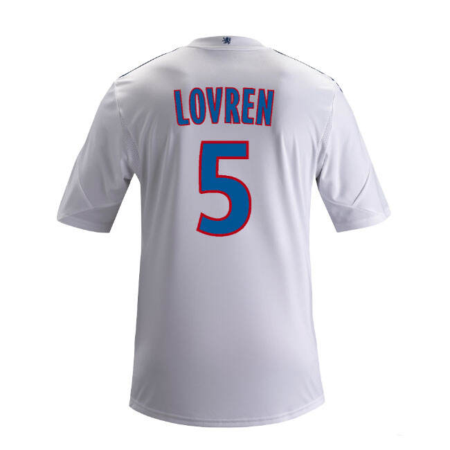13-14 Olympique Lyonnais 5 Lovren Home White Jersey Shirt - Official