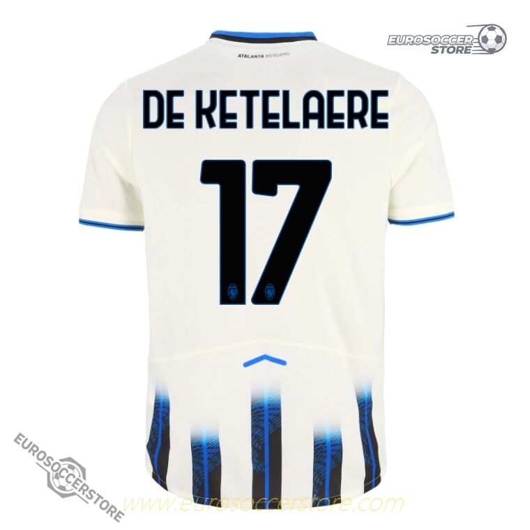 Atalanta's 25-26 Season Away Jersey, Featuring DE KETELAERE with Number 17