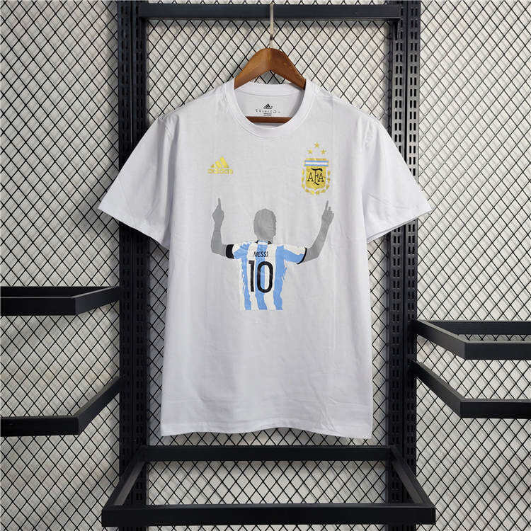 Argentina 2022 Football Shirt Champion Shirt Messi White Shirt -