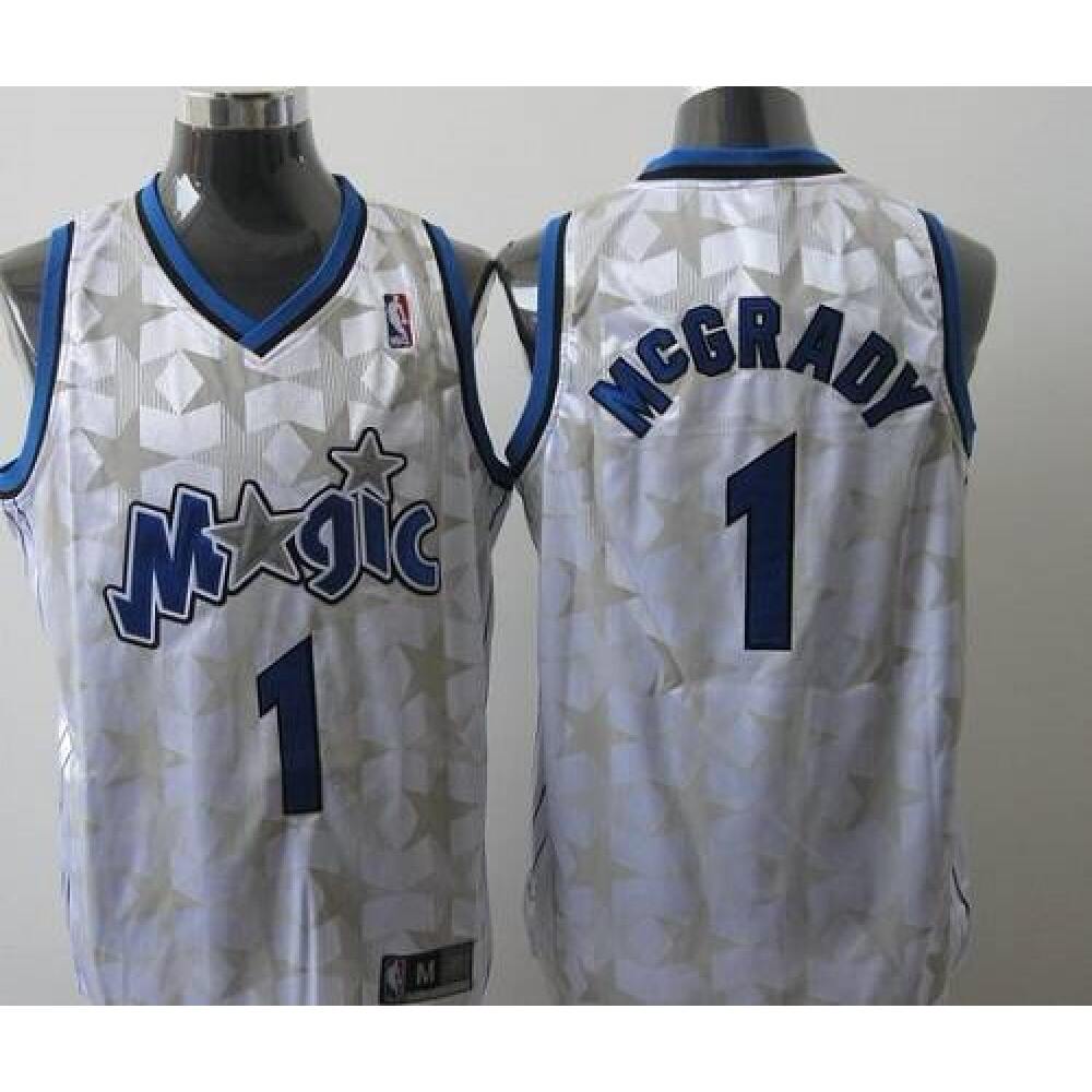 Magic #1 Tracy Mcgrady White Star Limited Edition Stitched NBA Jersey