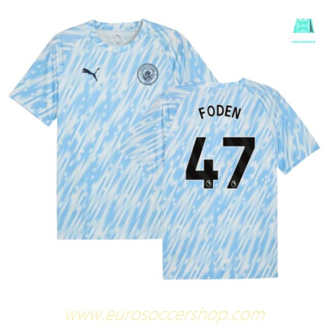 2025-2026 Man City Warm Up Jersey (Silver Sky) (Foden 47)