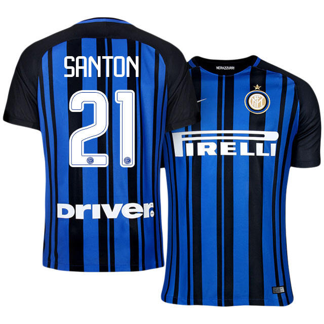 Inter Milan Home 201718 21 Davide Santon Soccer Jersey Shirt -