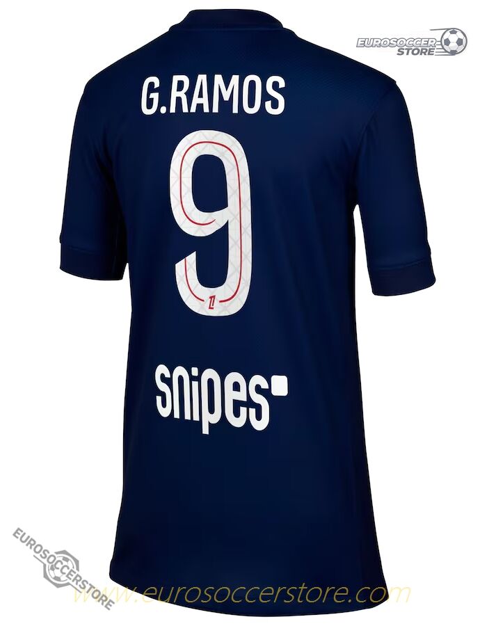 G. Ramos' 25-26 Home Jersey for PSG, Number 9
