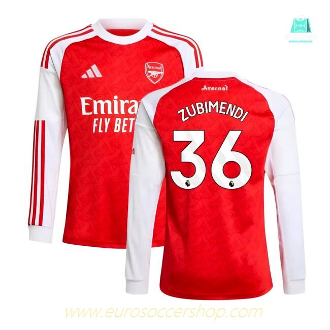 2025-2026 Arsenal Long Sleeve Home Shirt (Kids) (Zubimendi 36)