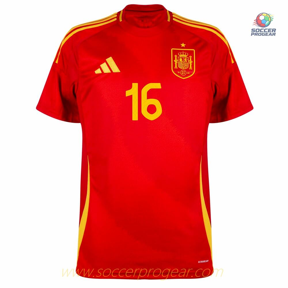 Spain Home Football Jersey 2024-25 Edition Rodri