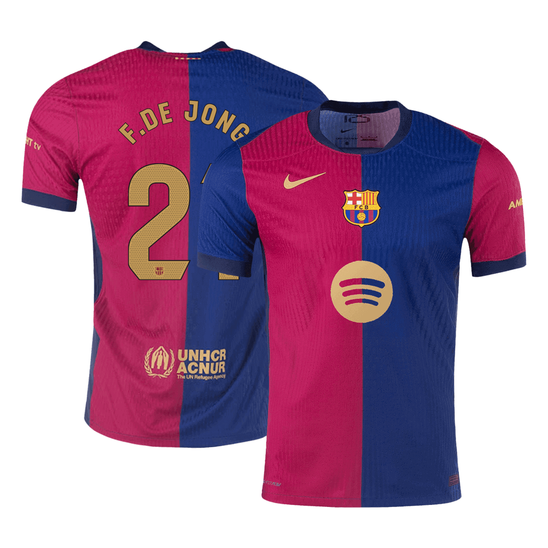 Player Version F.DE JONG #21 Barcelona Home Soccer Jersey 2024/25 - Sp