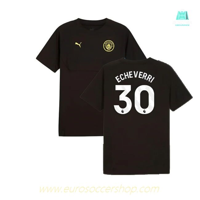 2024-2025 Man City Pumatech Pocket Tee (Black) (Echeverri 30)