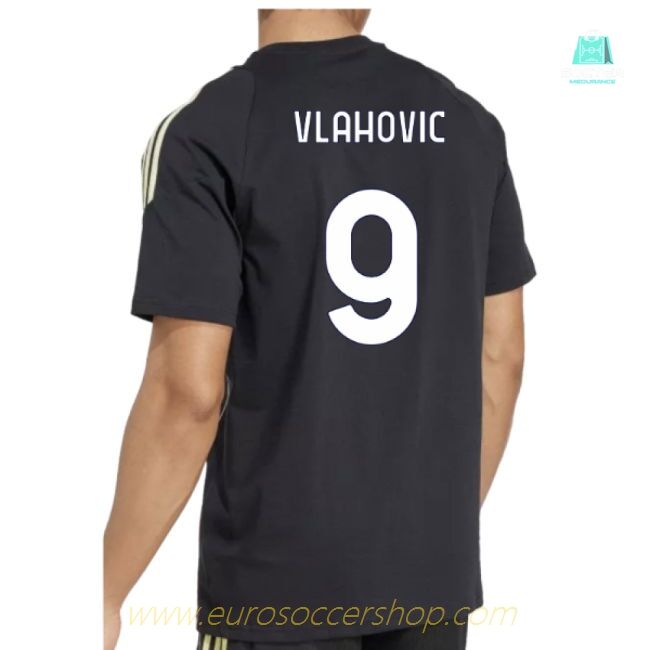2025-2026 Juventus Training Tee (Black) (Vlahovic 9)