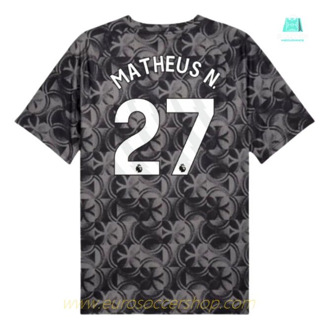 2025-2026 Man City Warm Up Jersey (Black) (Matheus N. 27)