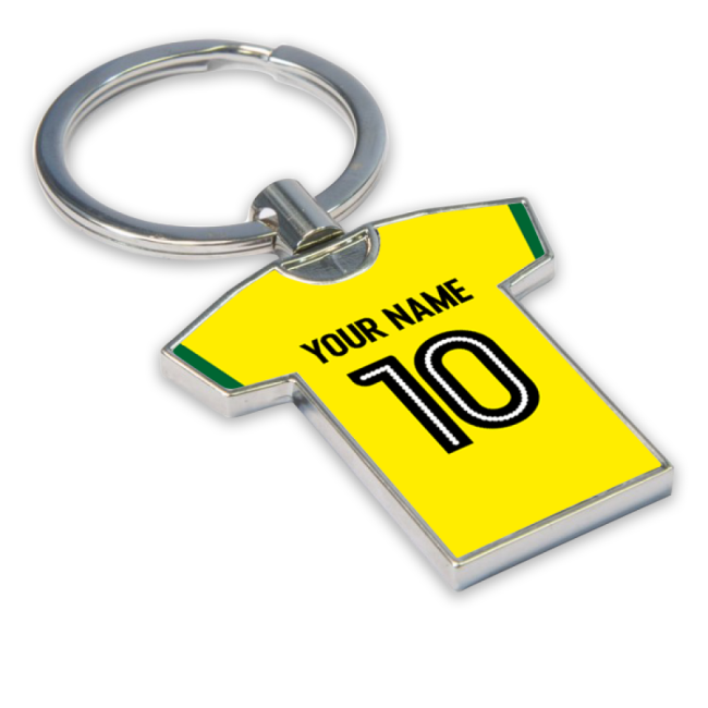 Personalised Norwich City Football Jersey Key Ring
