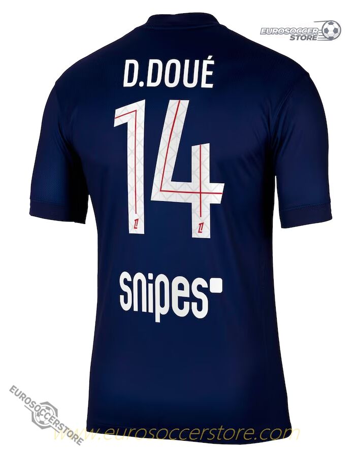 D. Doué's 2025-26 Season PSG Home Jersey - Number 14 Edition