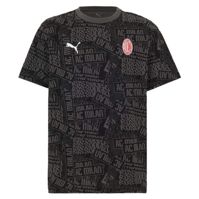 2025-2026 AC Milan ftblCulture Tee AOP (Black)