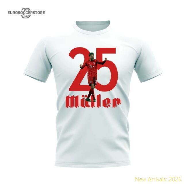 Thomas Muller 25 Bayern Munich T-shirt (white) - Competitive Price
