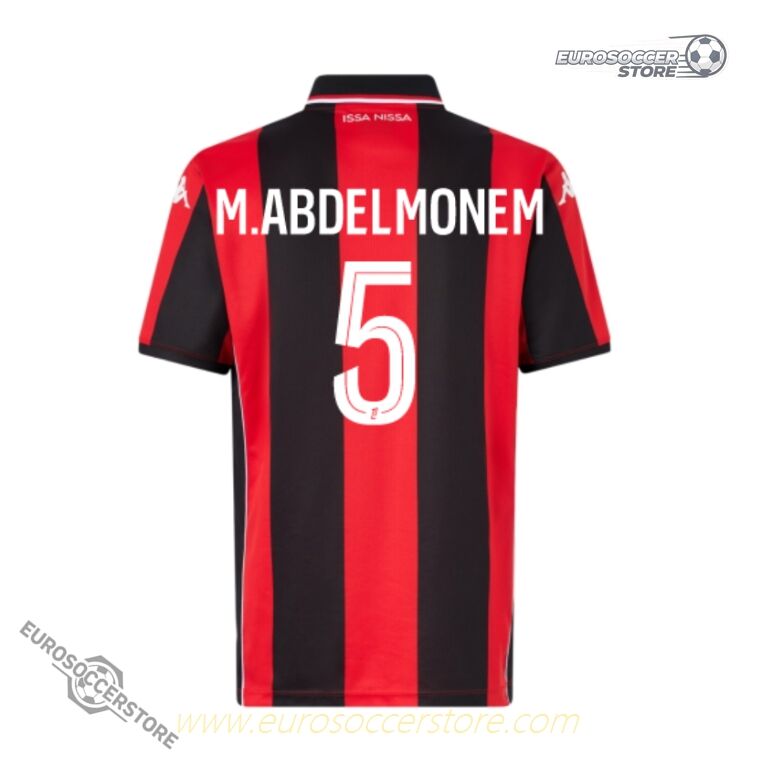 OGC Nice Home Jersey 25-26 Featuring M. ABDELMONEM, Number 5