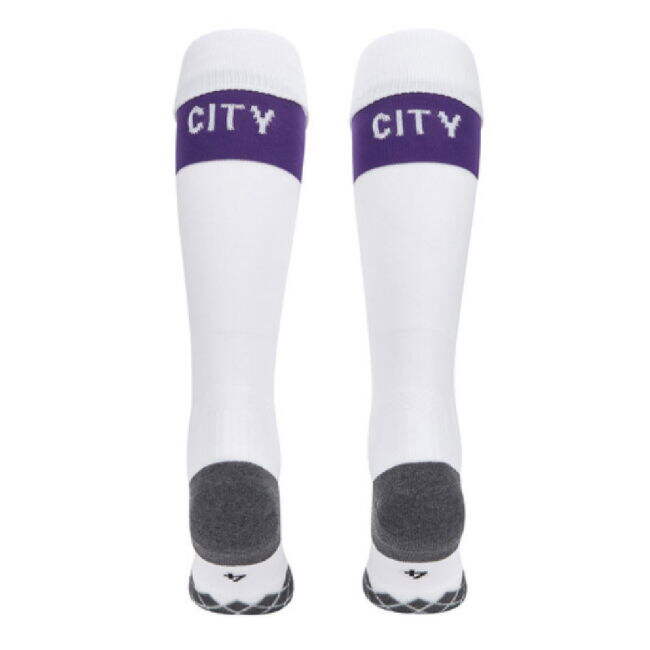 2019-2020 Manchester City Home Football Socks White (Kids) - fan gear