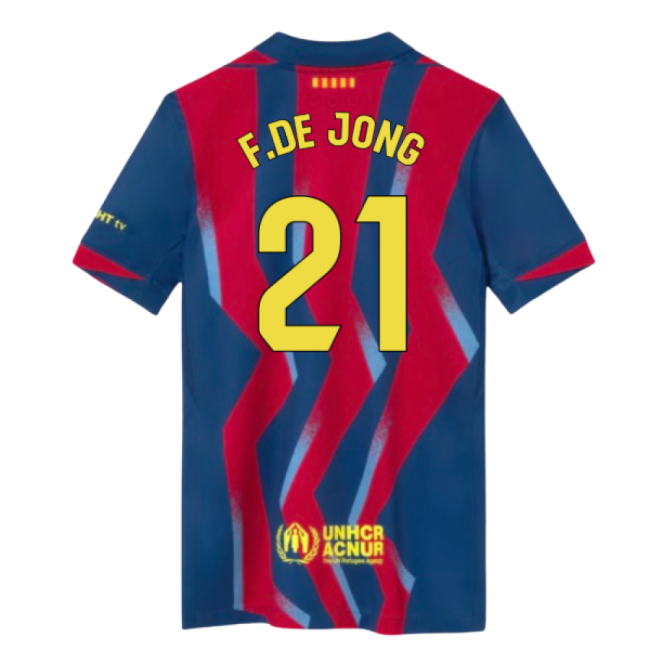 Barcelona Laliga Santander F.de Jong Home Authentic Jersey Drycell