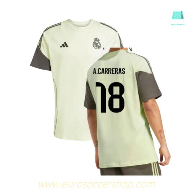 2025-2026 Real Madrid Training Tee (Almost Lime) (A.Carreras 18)