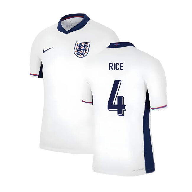 Rice 4 Player Issue Style England Professional Look Home Player Jersey