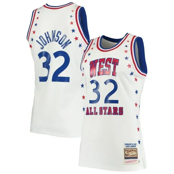 Magic Johnson LAL Authentic Jersey - fashionable genuine - White